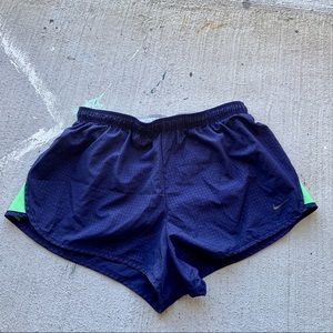 Navy Blue & Neon Green Nike Dri-Fit Shorts